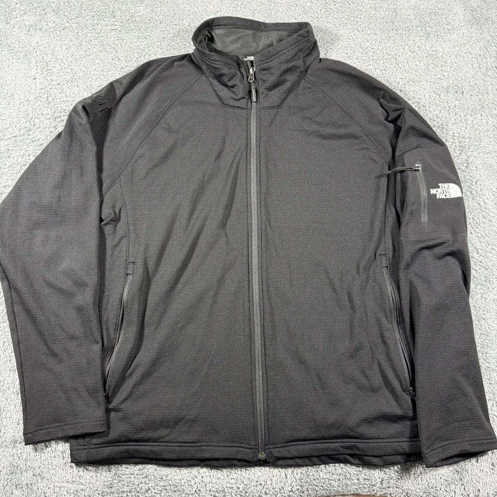 The North Face Mountain Peaks Fleece Jacket Mens XXL Black Intel Dell Full Zip